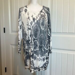 Beyond This Plane Women’s Tie Dye Long Sleeve Tunic Blouse Top Dress NEW Large L